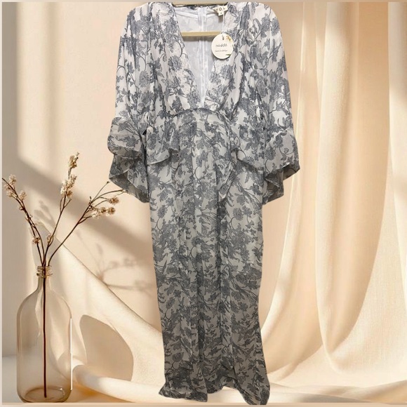 POL Elegant Floral Organza Maxi Dress Boho Elegance - Picture 8 of 11